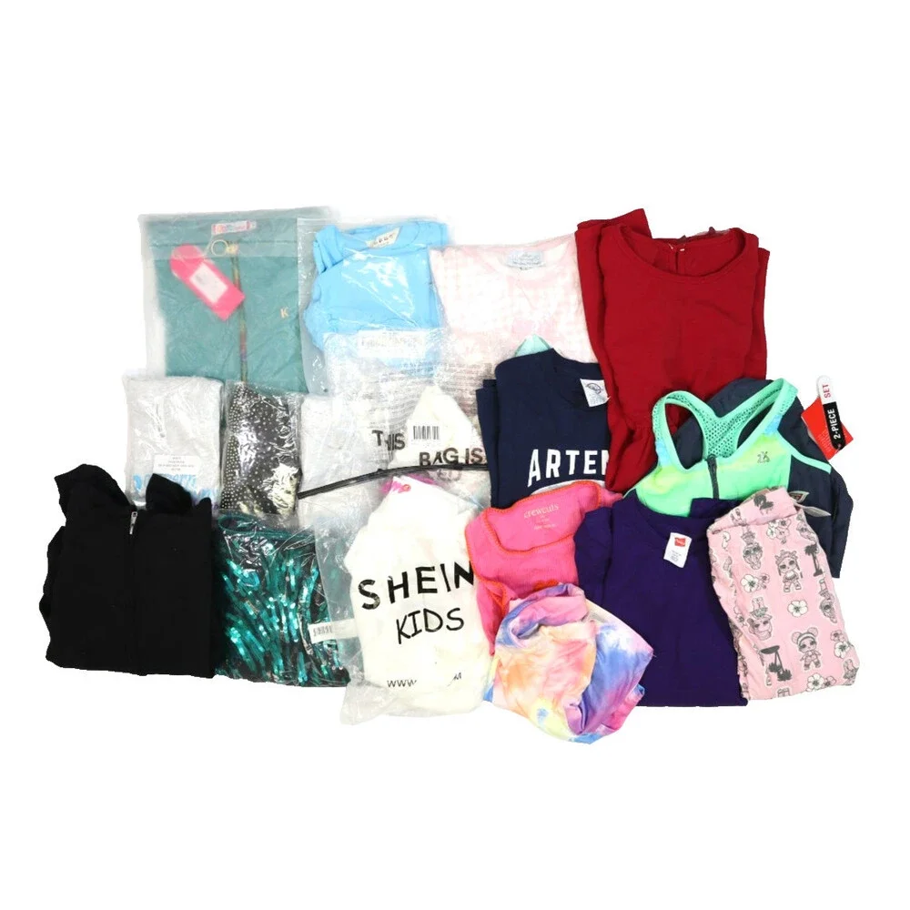 Wholesale Bulk Lot Of 18 Girls Size Medium 8/9 Mixed Season Tops Bottoms